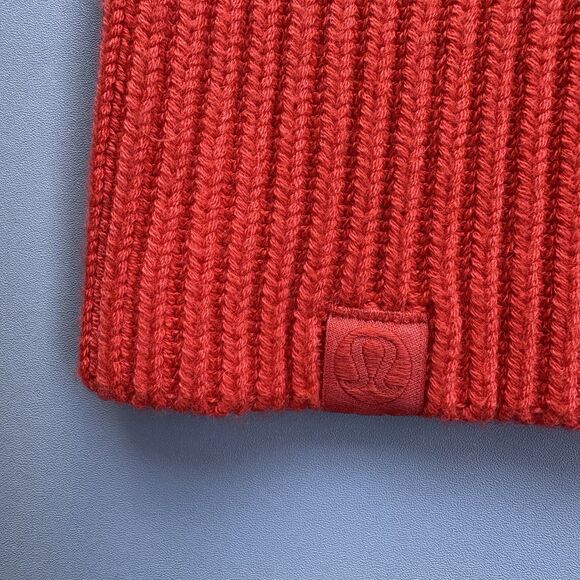 Lululemon Women's M/L Double Knit Cashlu Sweater Hoodie Autumn Red Orange - Picture 10 of 11